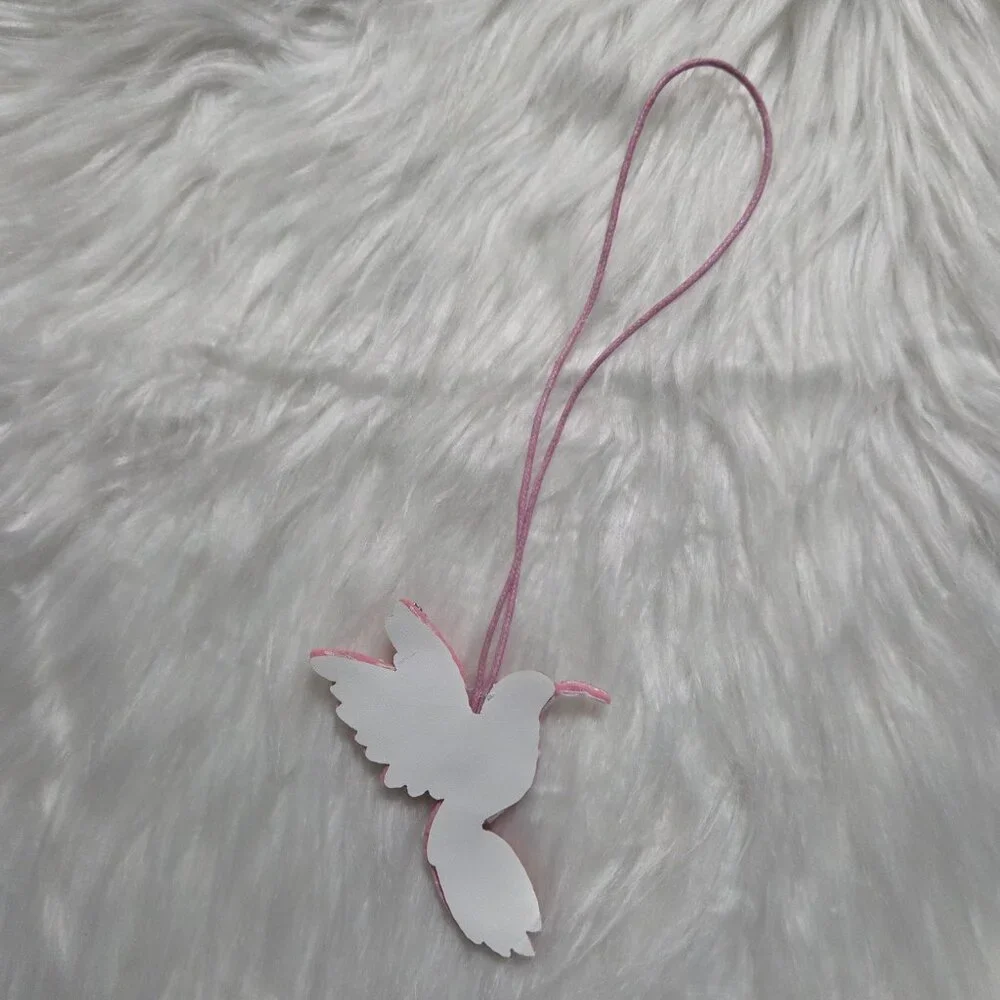 Beaded Pink Hummingbird Bag Charm